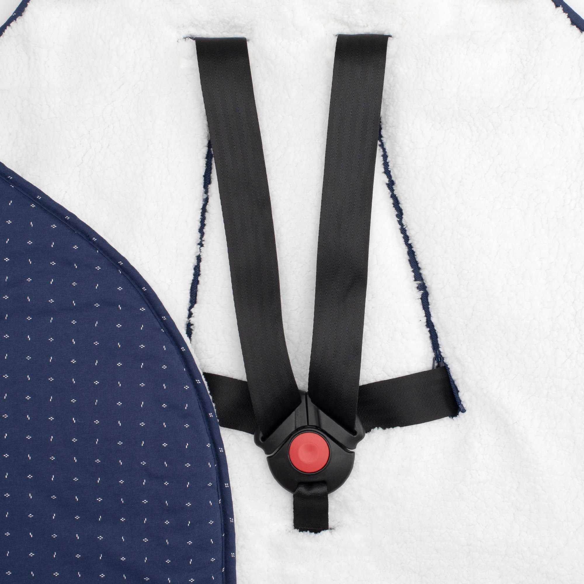 Mini Nest Pady jersey + teddy 0-4m YOSHI Blauw geometrisch print