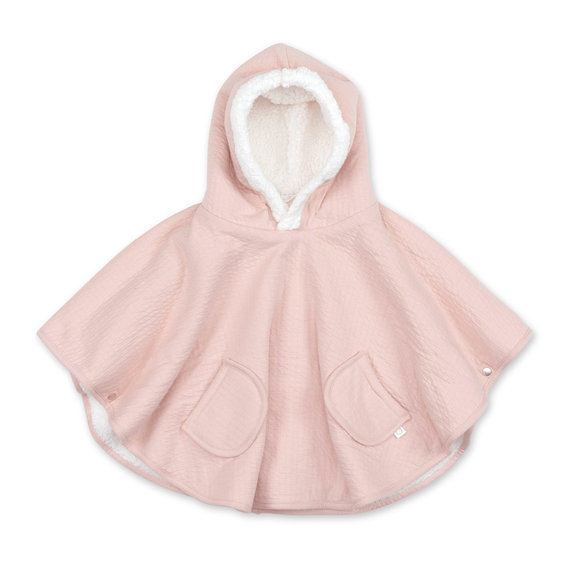 Poncho de viaje Pady tetra jersey + teddy 9-36m CADUM Blush