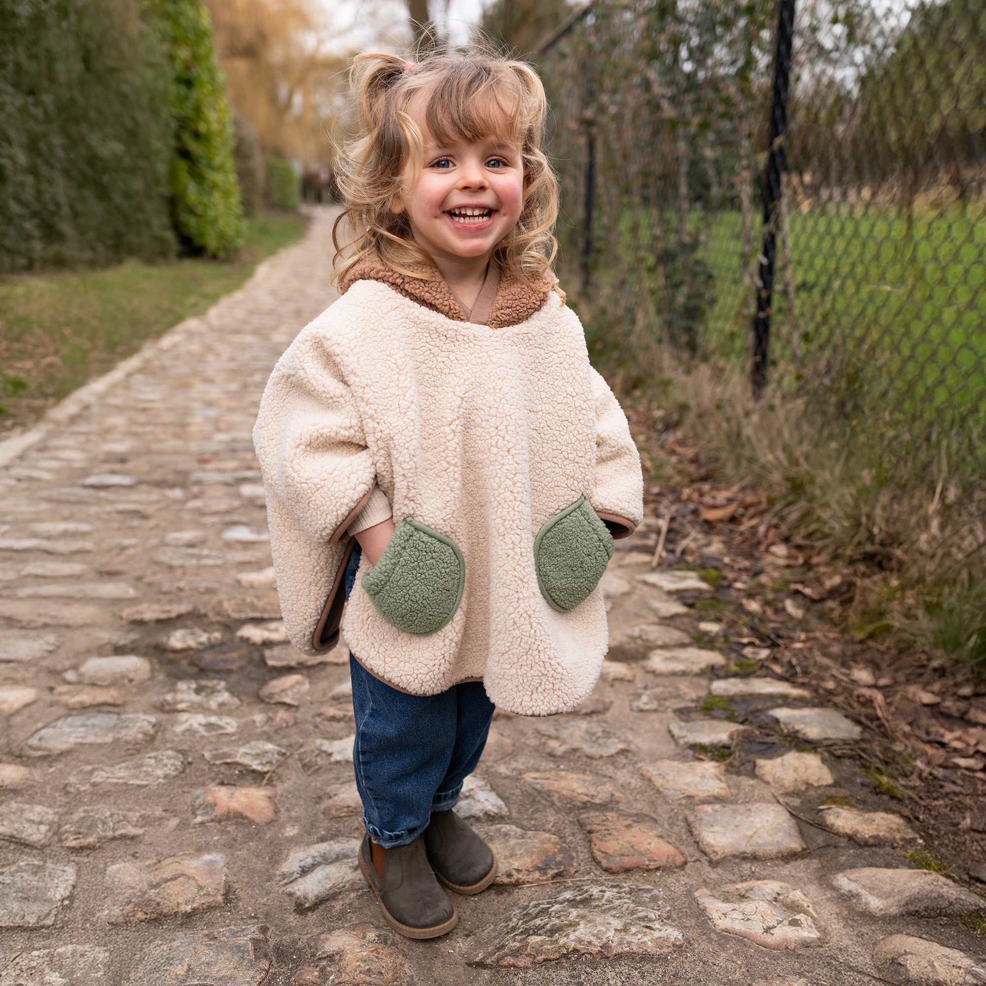 Travel poncho Teddy + Pady jersey 9-36m COLOR Ficelle[WANDER]
