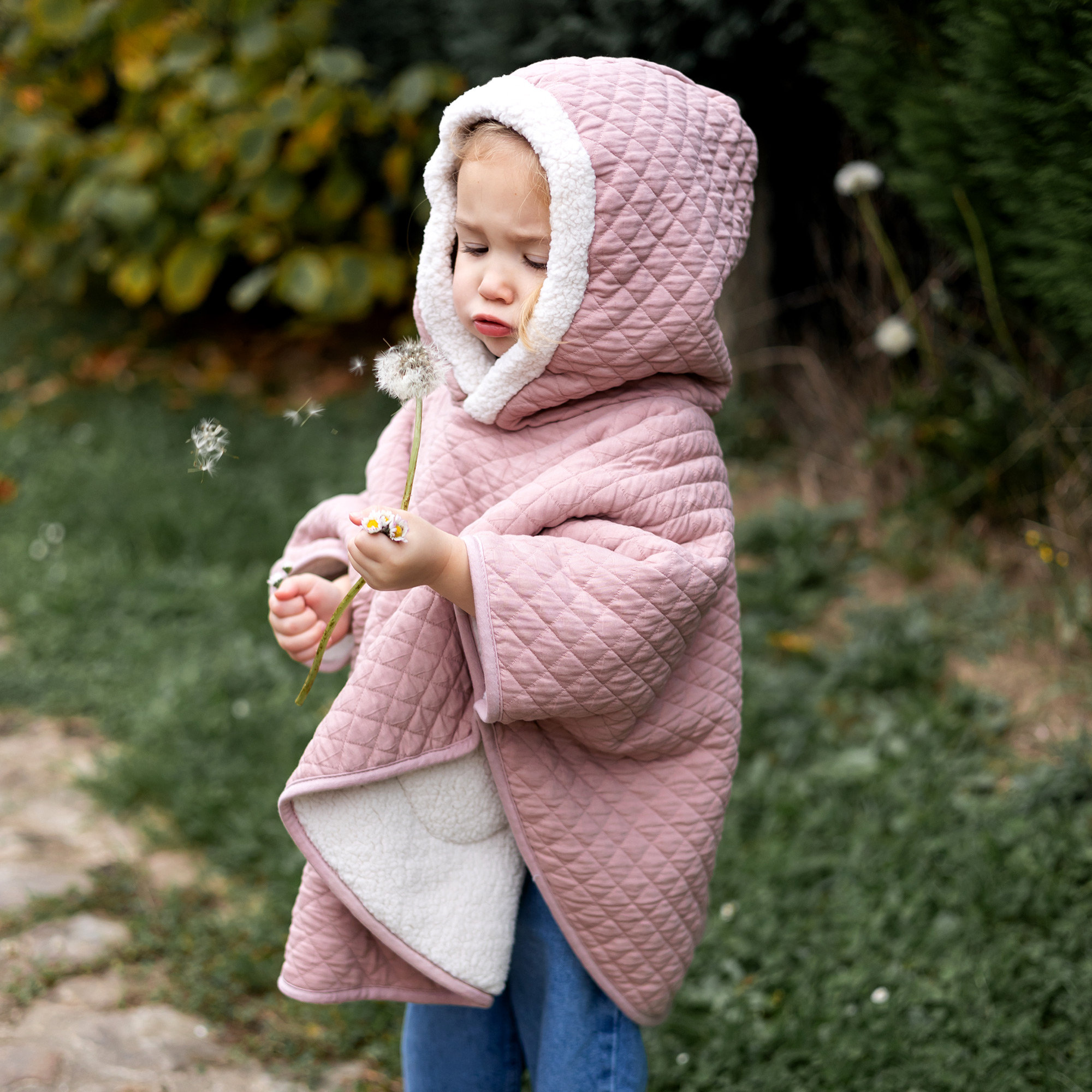 Travel poncho Pady quilted + teddy 9-36m QUILT Vintage