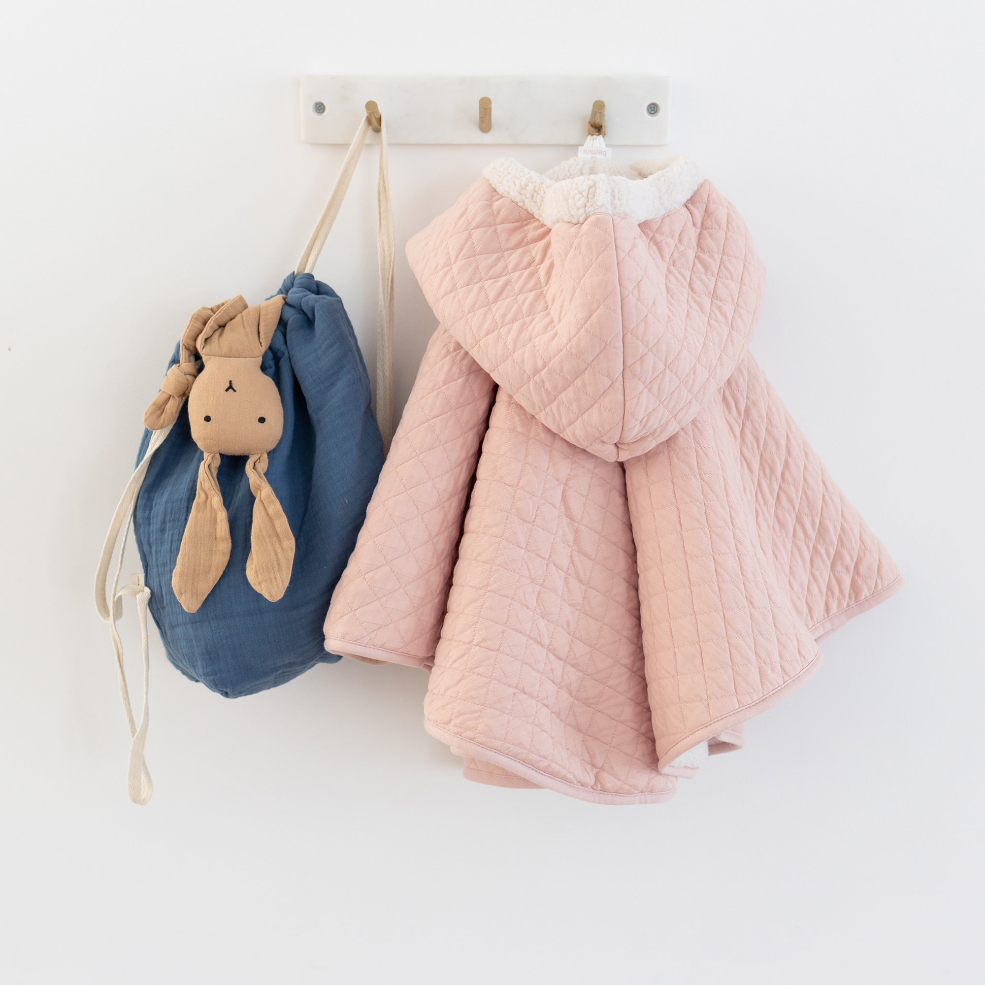 Reisponcho Pady quilted + teddy 9-36m QUILT Blush[WANDER]