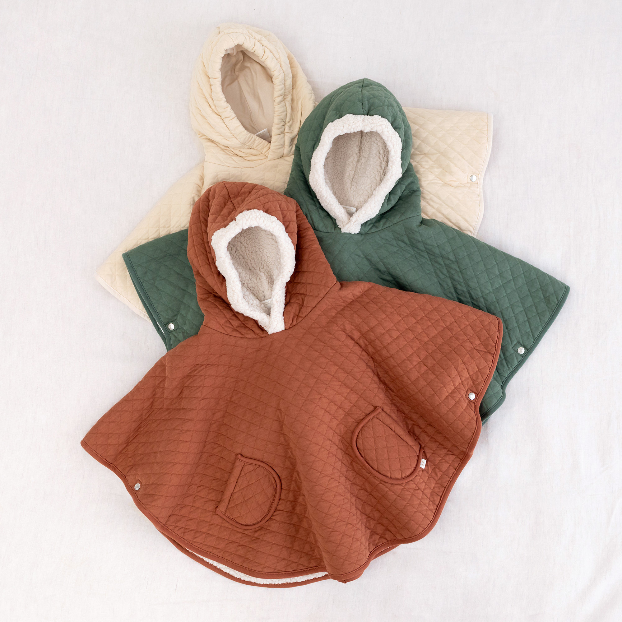 Reisponcho Pady quilted + teddy 9-36m QUILT Brick[WANDER]