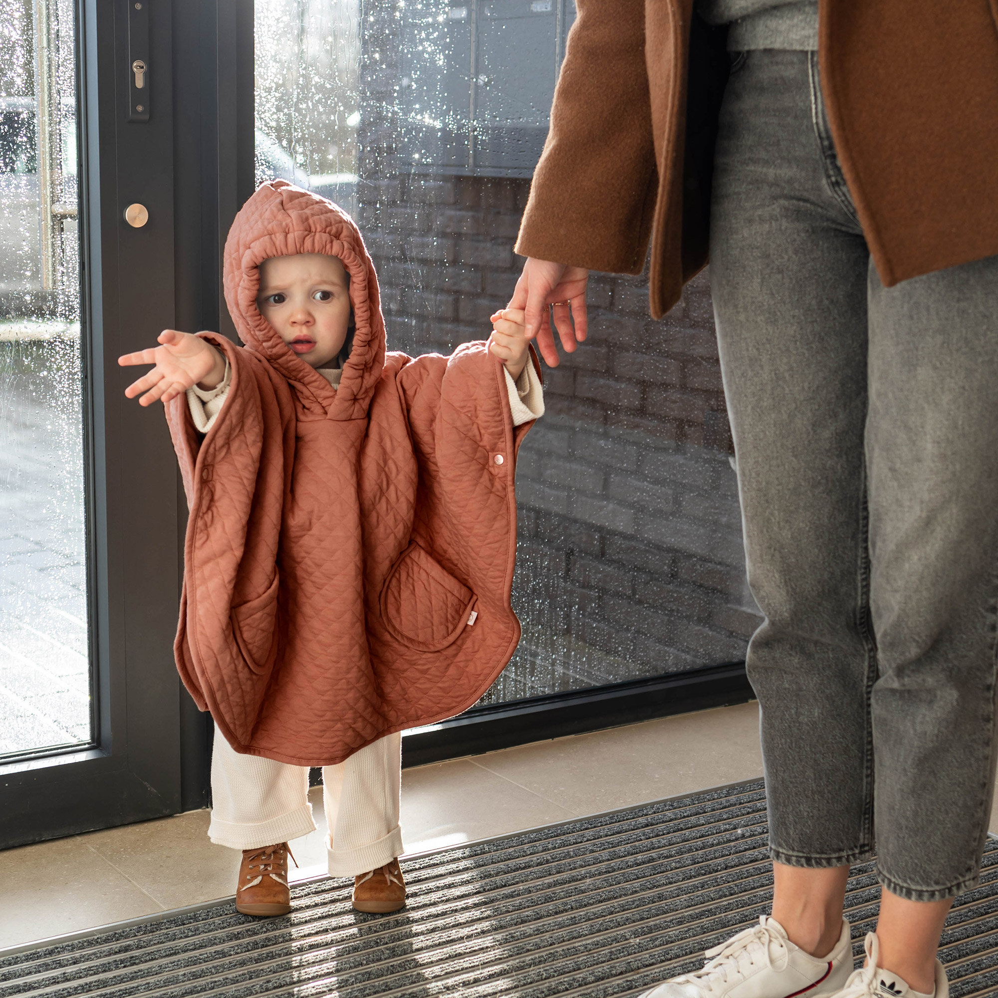 Poncho de viaje Pady Quilted + jersey 9-36m QUILT Brick[WANDER]