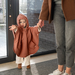 Reiseponcho Übergangsstepp 9-36m QUILT Brick