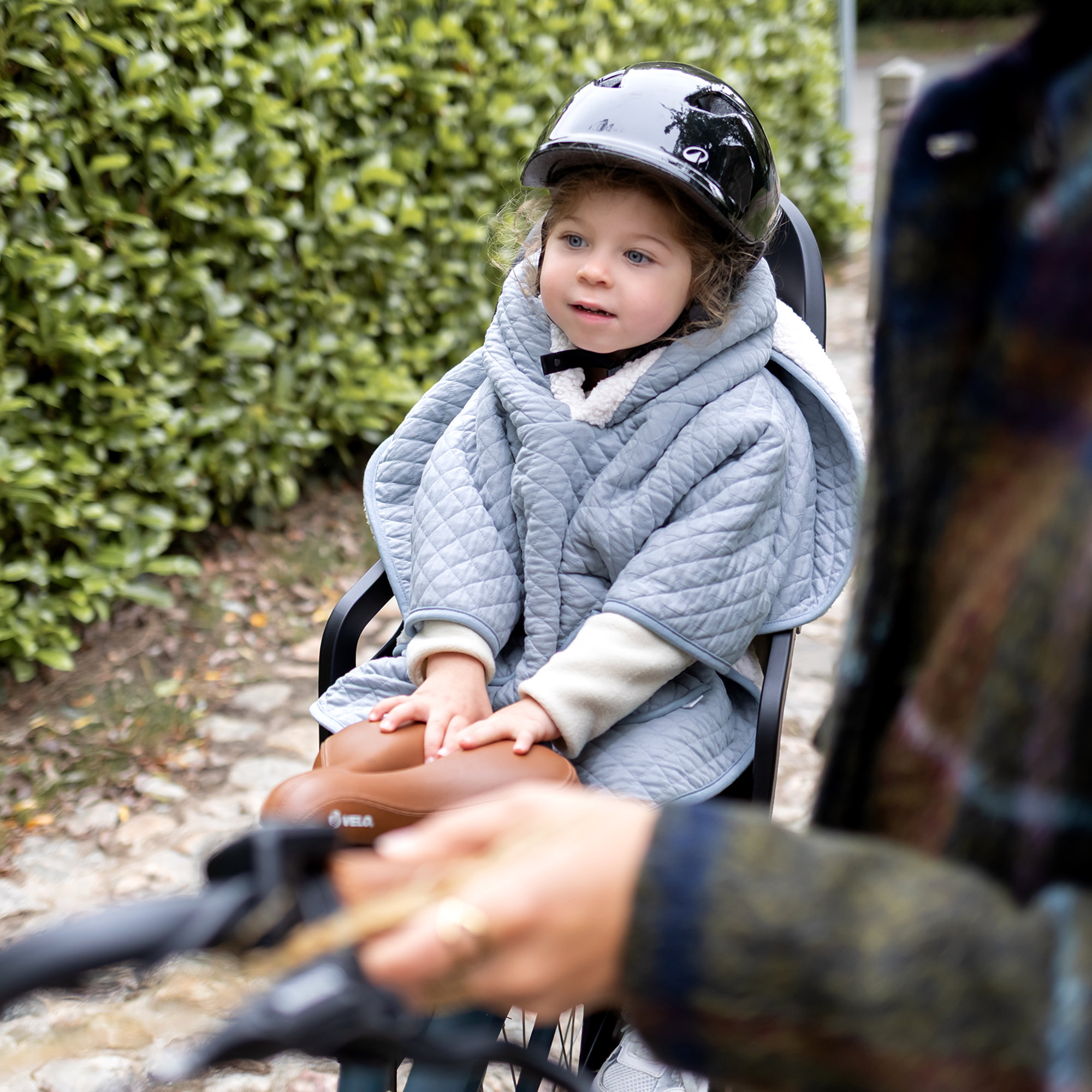 Poncho de viaje Pady quilted + teddy 9-36m QUILT Stone[WANDER]