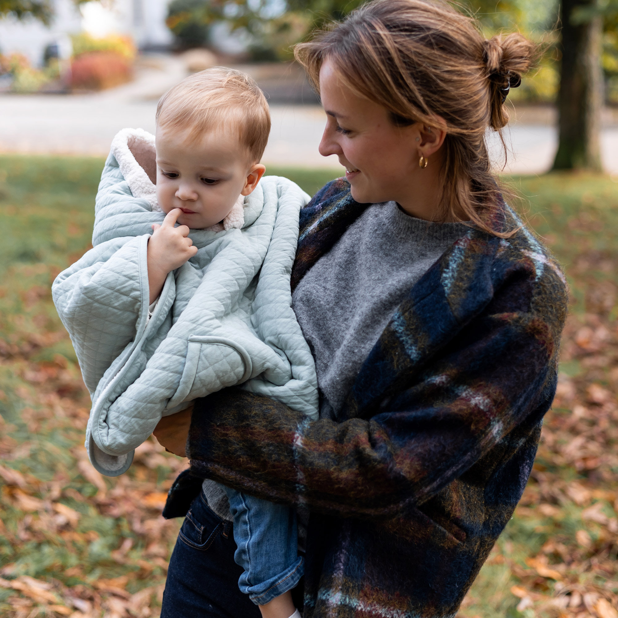 Poncho de viaje Pady quilted + teddy 9-36m QUILT Lunar