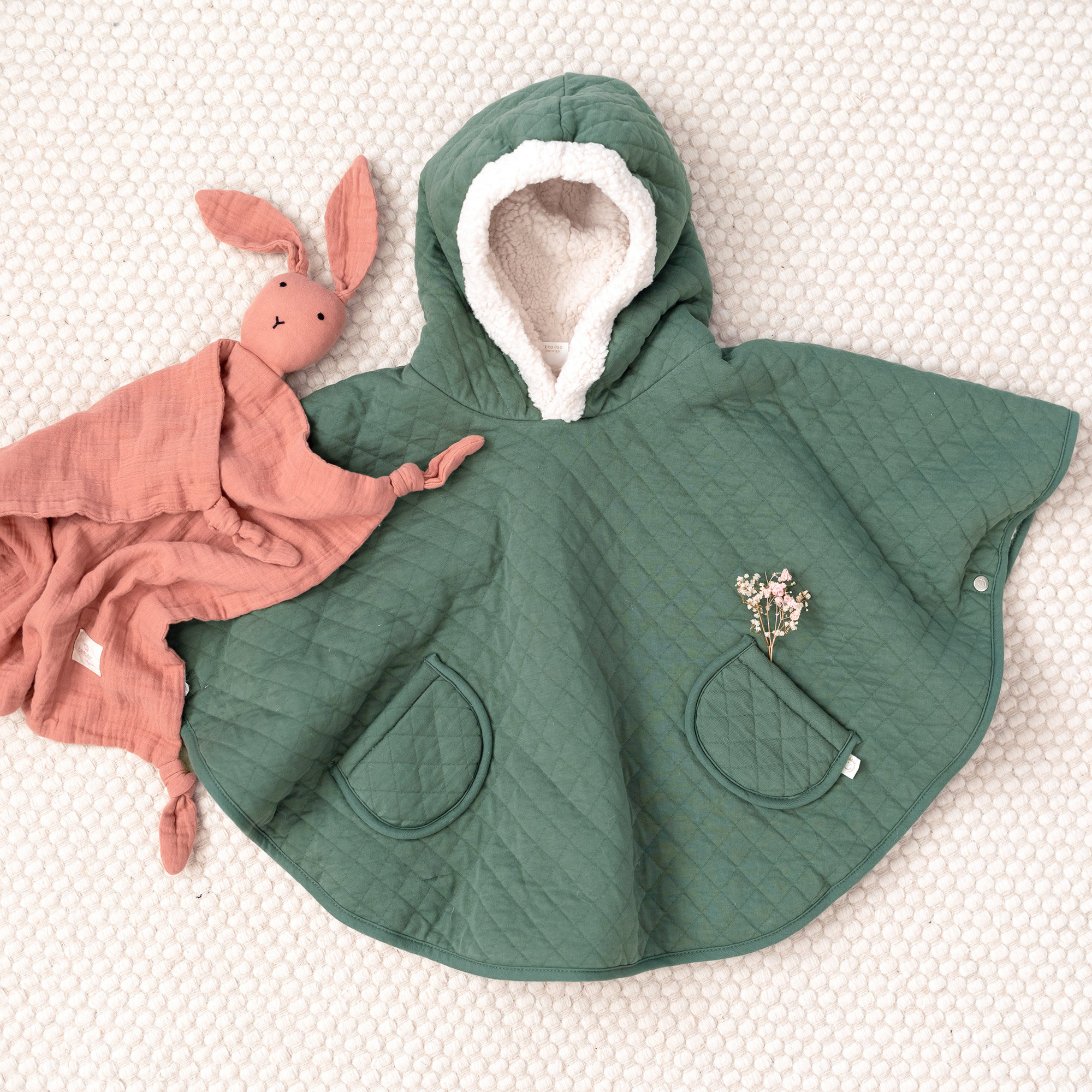 Poncho de viaje Bien calentito fuera 9-36m QUILT Green