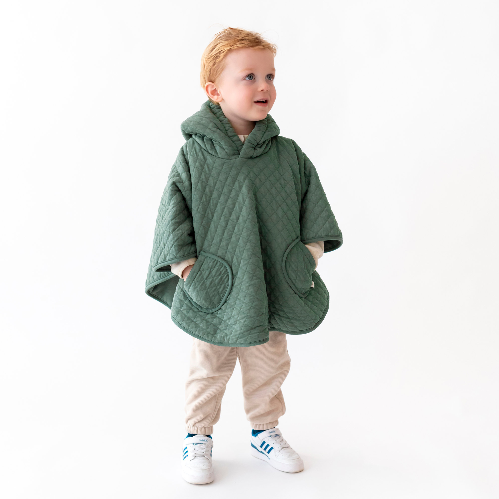 Poncho de voyage Pady Quilted + jersey 9-36m QUILT Green[WANDER]
