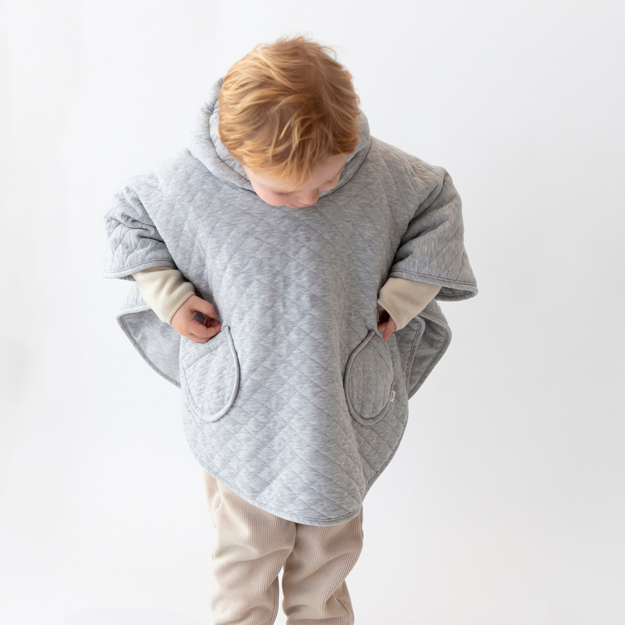 Poncho de viaje Pady Quilted + jersey 9-36m QUILT Mix grey[WANDER]