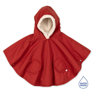 Travel poncho Waterproof + teddy 9-36m RAINY Carmine