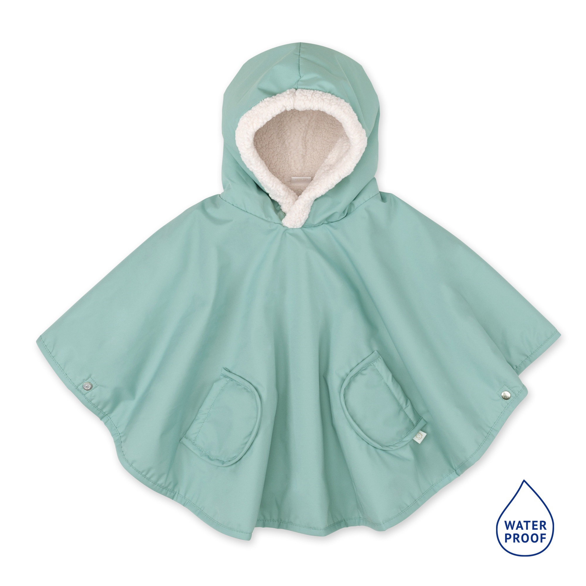 Poncho de voyage Waterproof + teddy 9-36m RAINY Sauge