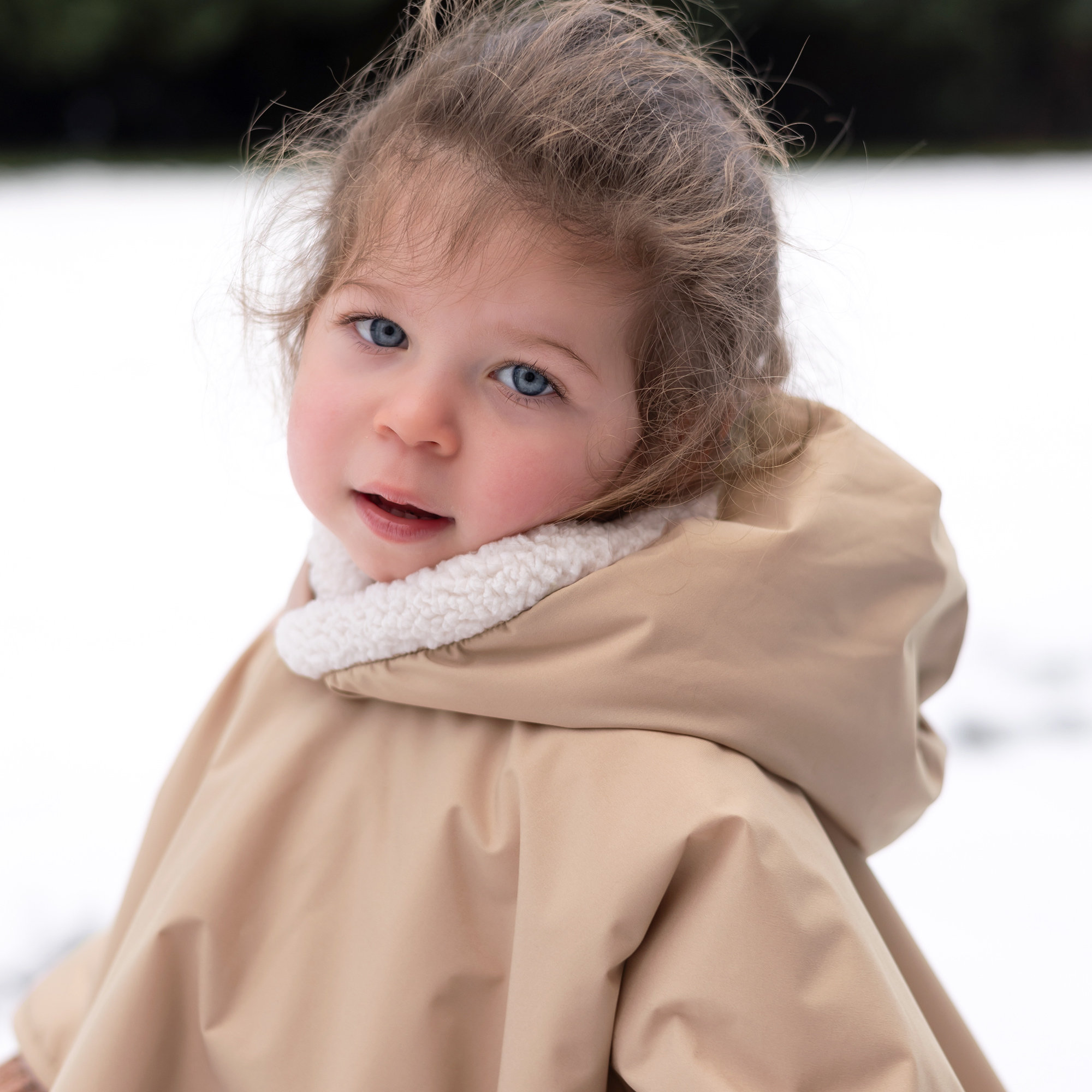 Travel poncho Waterproof + teddy 9-36m RAINY Natural