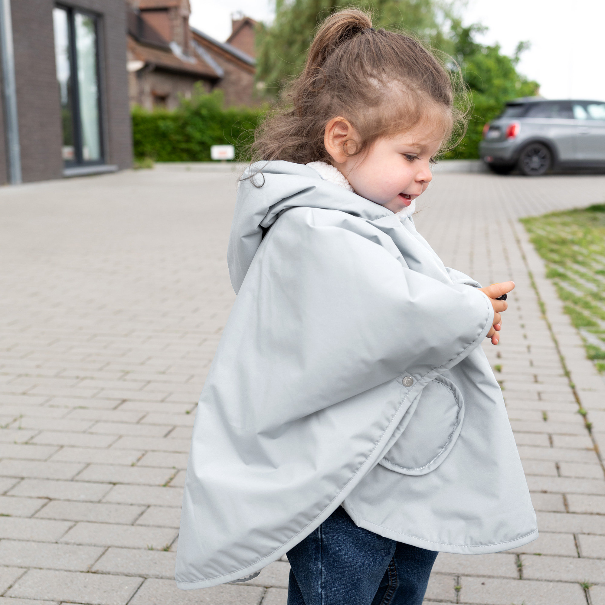 Poncho de viaje Waterproof + teddy 9-36m RAINY Plum