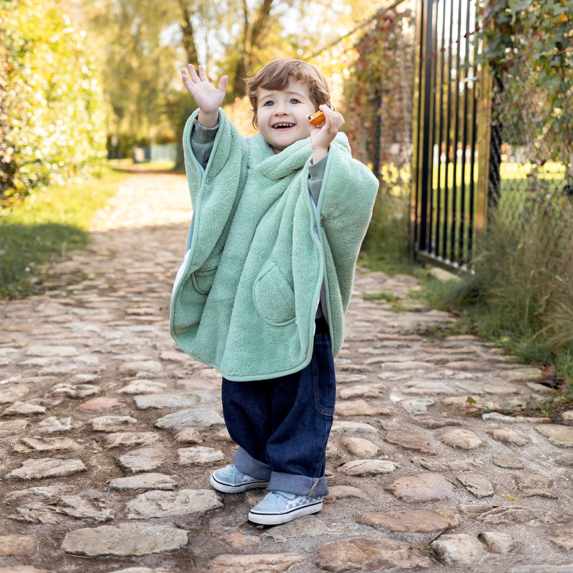 Travel poncho Softy + jersey 9-36m  Sauge