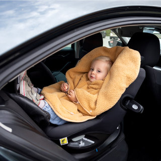 Travel poncho Warm teddy 9-36m TEDDY Ochre
