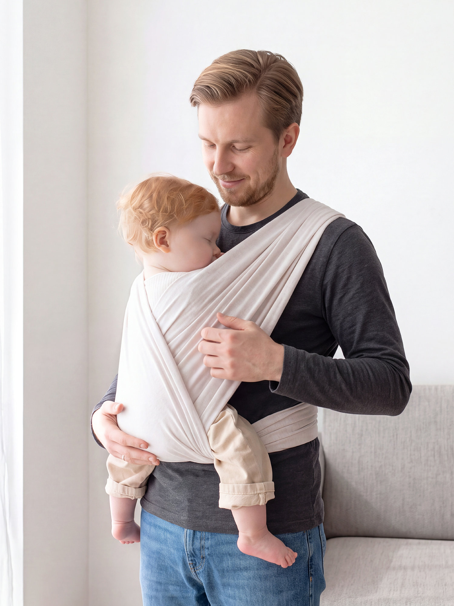 Porte-bébé DUO Confort & maintien size 1 BEMINI Beige clair chiné